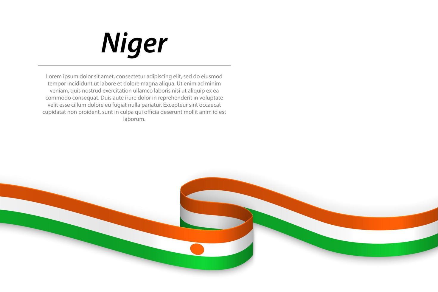 agitando nastro o bandiera con bandiera di Niger vettore