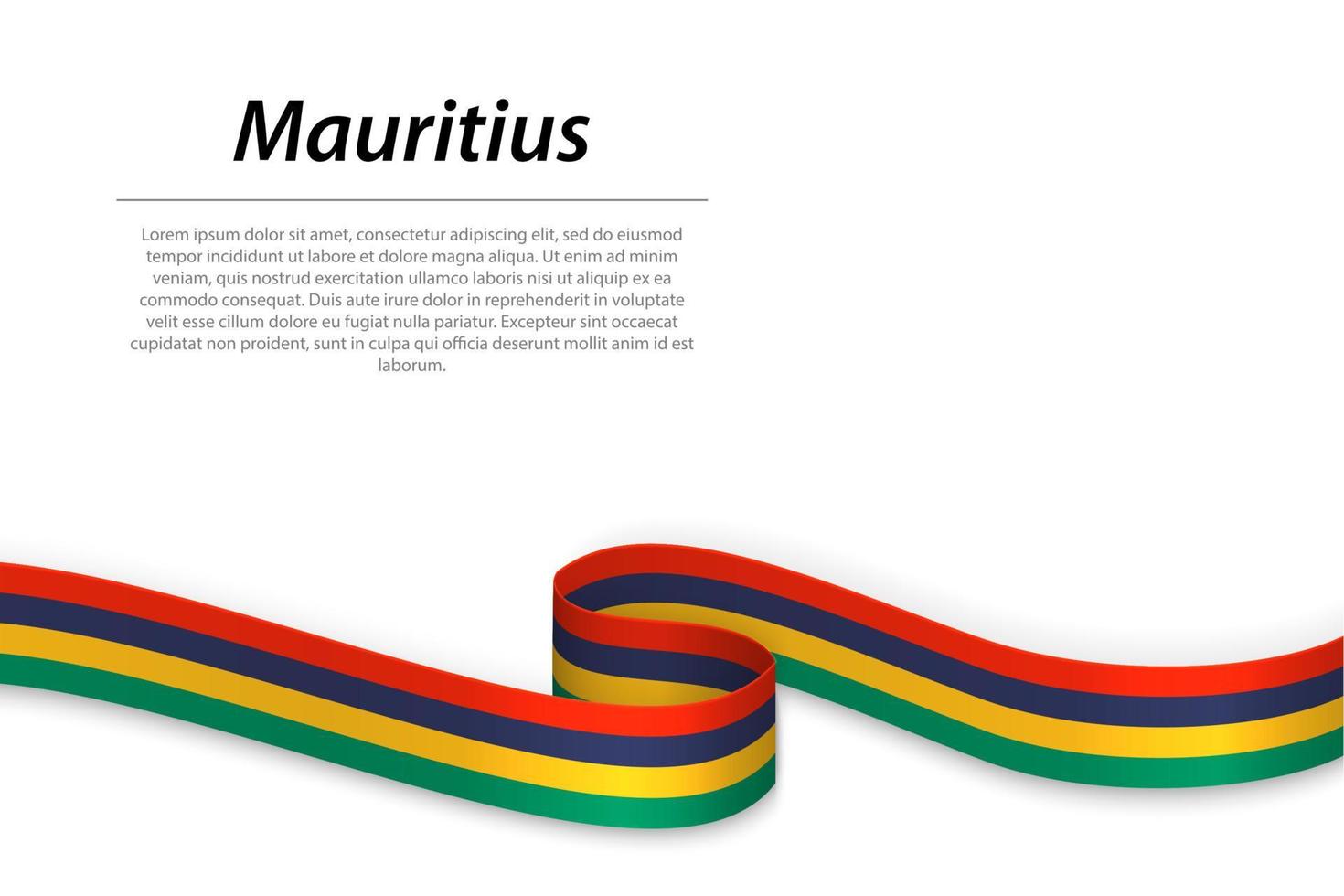 agitando nastro o bandiera con bandiera di mauritius vettore