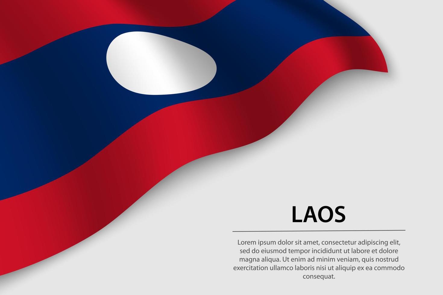 onda bandiera di Laos su bianca sfondo. bandiera o nastro vettore t
