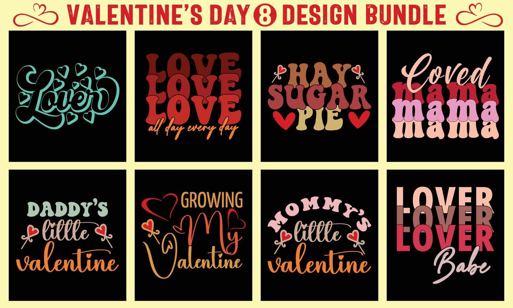 San Valentino giorno tipografia maglietta design fascio vettore