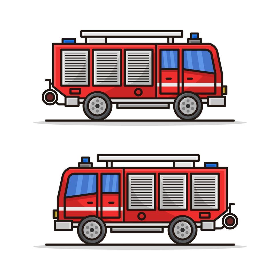 camion dei pompieri illustrato su sfondo bianco vettore