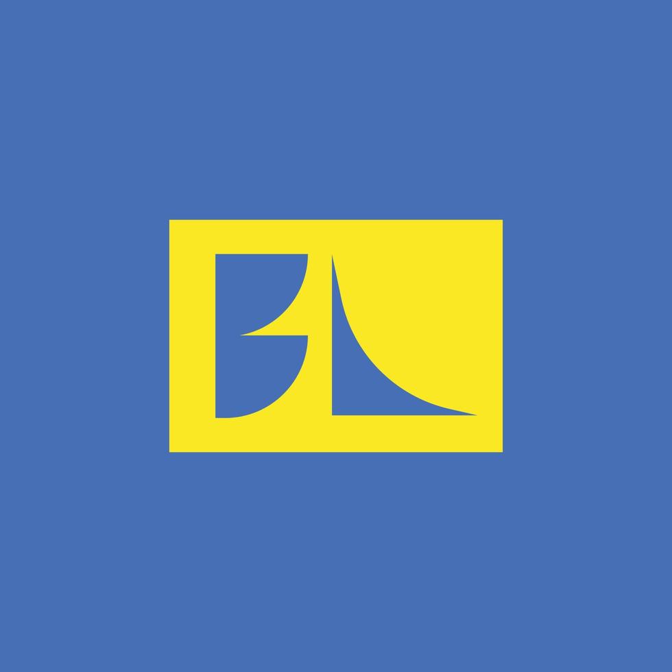 bl monogramma vettore logo entro giallo colorato rettangolo. logo per marca, Prodotto, attività commerciale, società, personale, e azienda.
