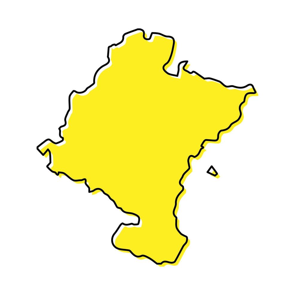 semplice schema carta geografica di navarre è un' regione di Spagna vettore