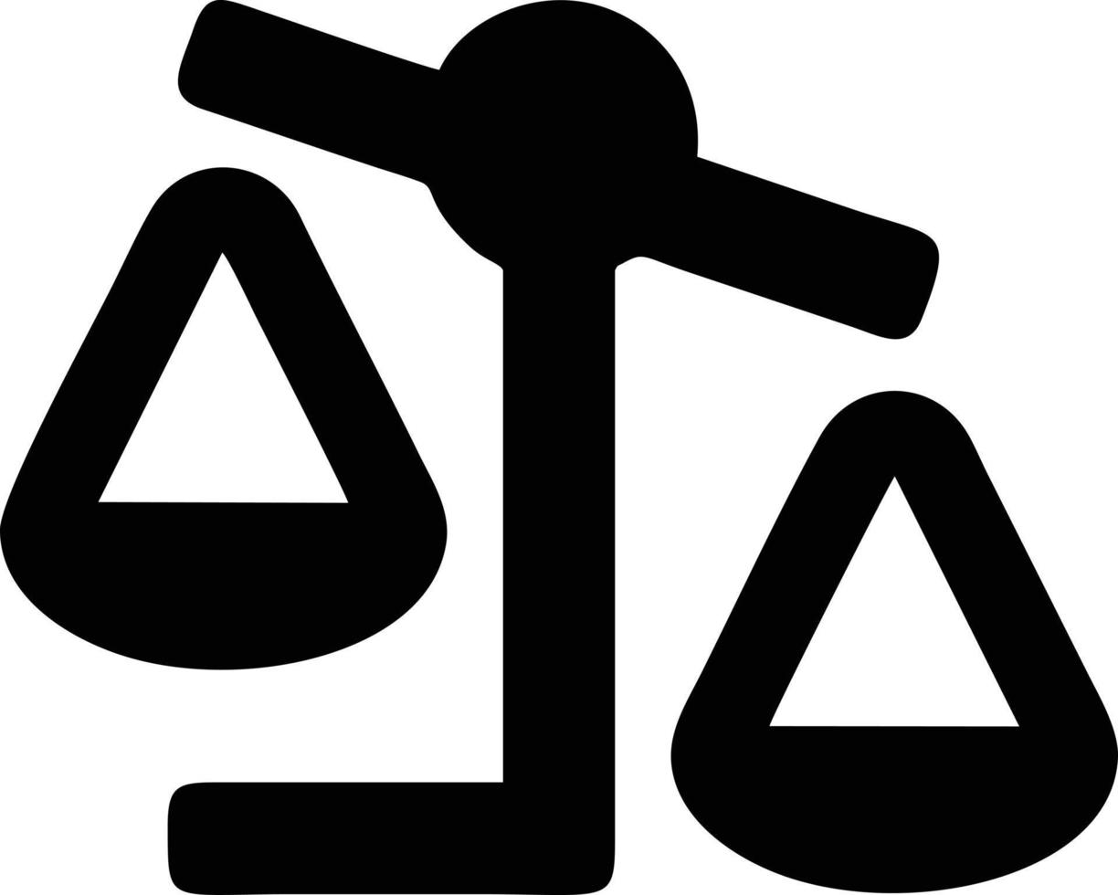 scala equilibrio icona simbolo disegno, illustrazione di il legge equilibrio icona vettore Immagine. eps 10