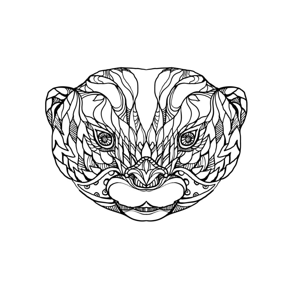 arte di doodle di lontra artigliata vettore