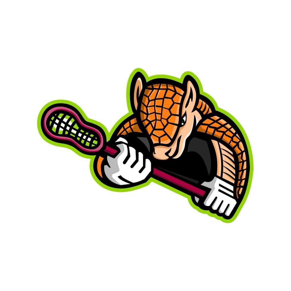 mascotte di lacrosse armadillo vettore