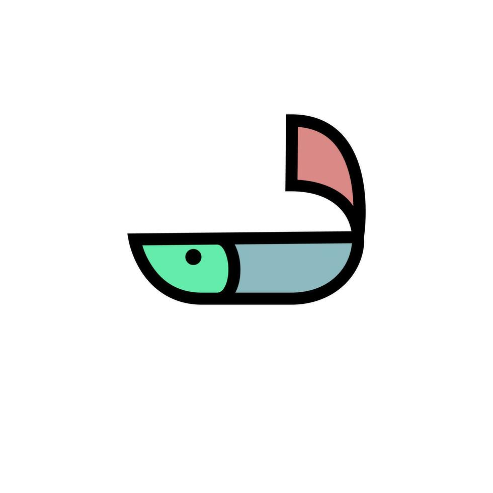 semplice illustrazione di pesce nel colorato vettore