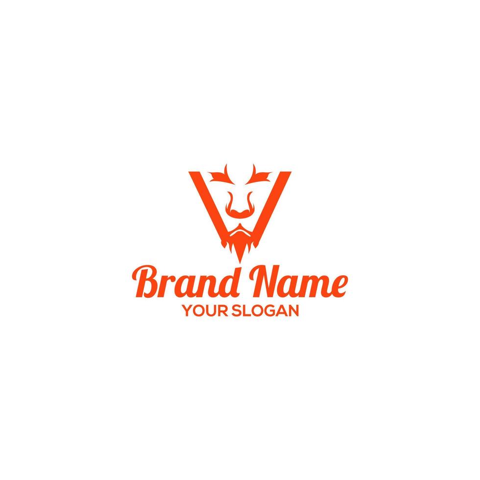 v Leone logo design vettore