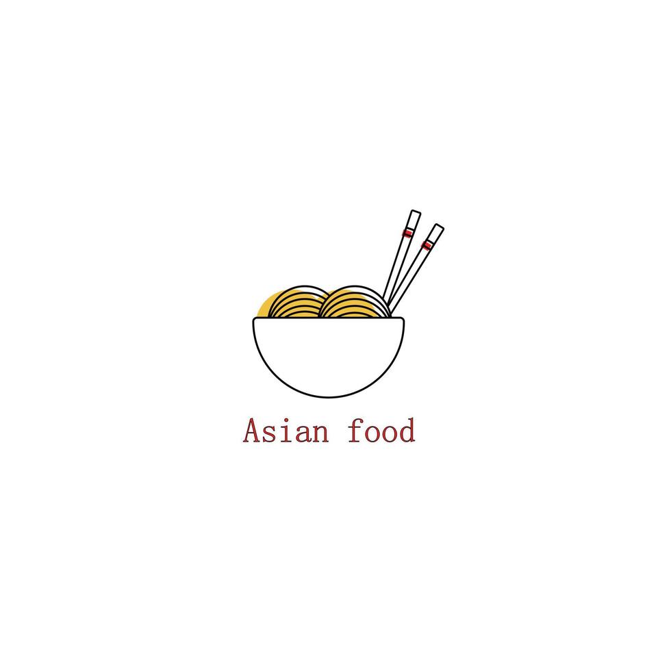 logo di spaghetto su il tema di asiatico cibo vettore