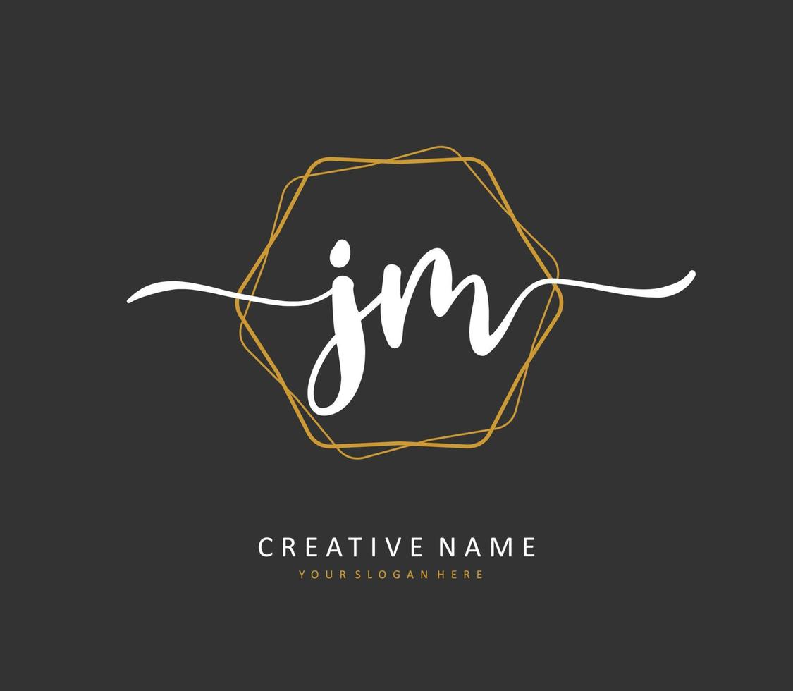 j m jm iniziale lettera grafia e firma logo. un' concetto grafia iniziale logo con modello elemento. vettore