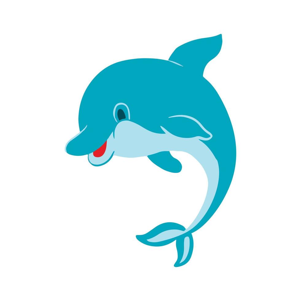 delfino pesce cartone animato personaggio arte illustrazione vettore
