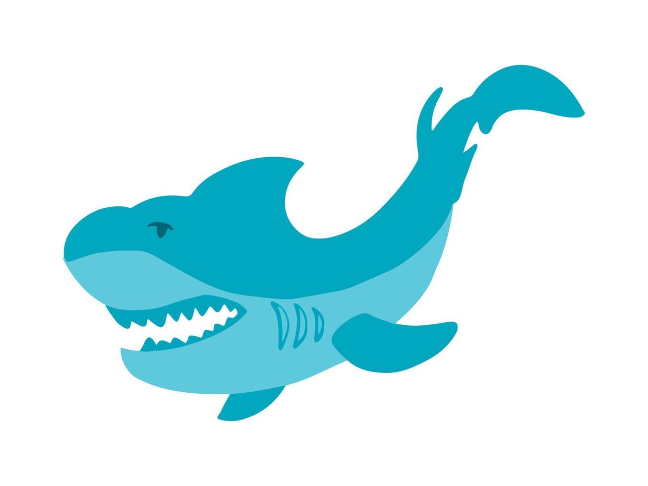 squalo pesce cartone animato design illustrazione vettore