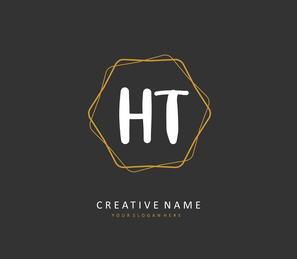 h t ht iniziale lettera grafia e firma logo. un' concetto grafia iniziale logo con modello elemento. vettore