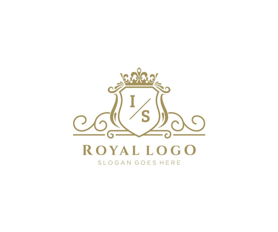 iniziale è lettera lussuoso marca logo modello, per ristorante, regalità, boutique, bar, Hotel, araldico, gioielleria, moda e altro vettore illustrazione.