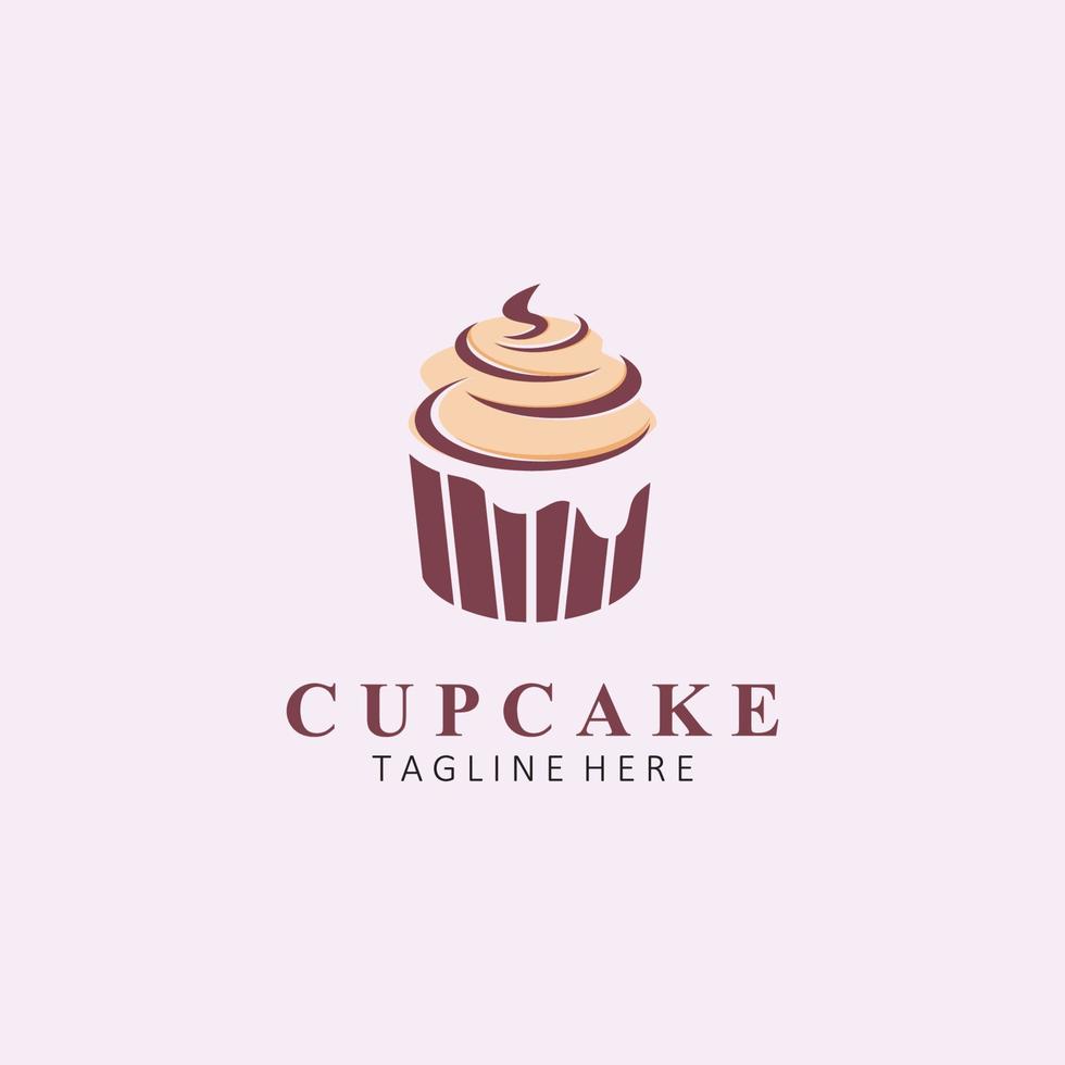 Cupcake vettore logo modello. logo per torta negozio, etichetta, etichetta, eccetera.