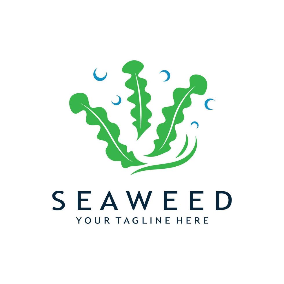alga marina logo design con vettore illustrazione modello