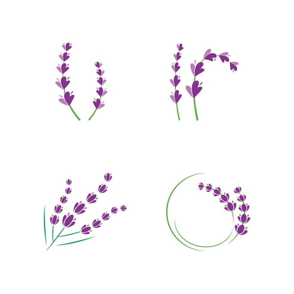 fresco lavanda fiore logo piatto design modello vettore