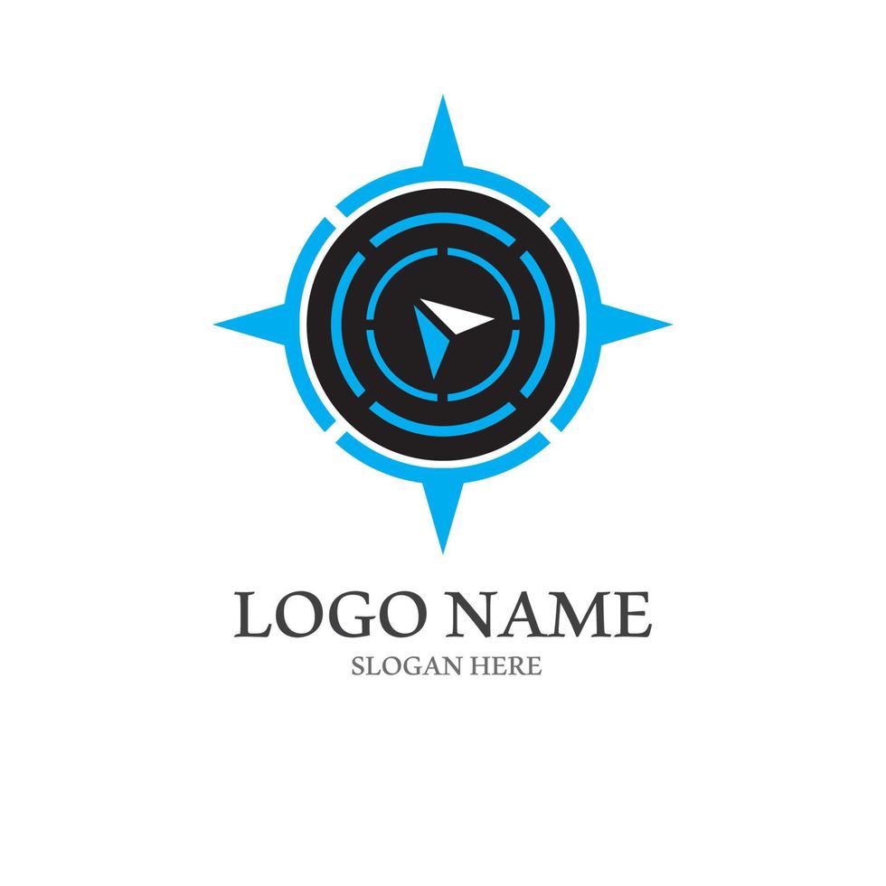 bussola logo e simbolo con vettore concetto illustrazione modello