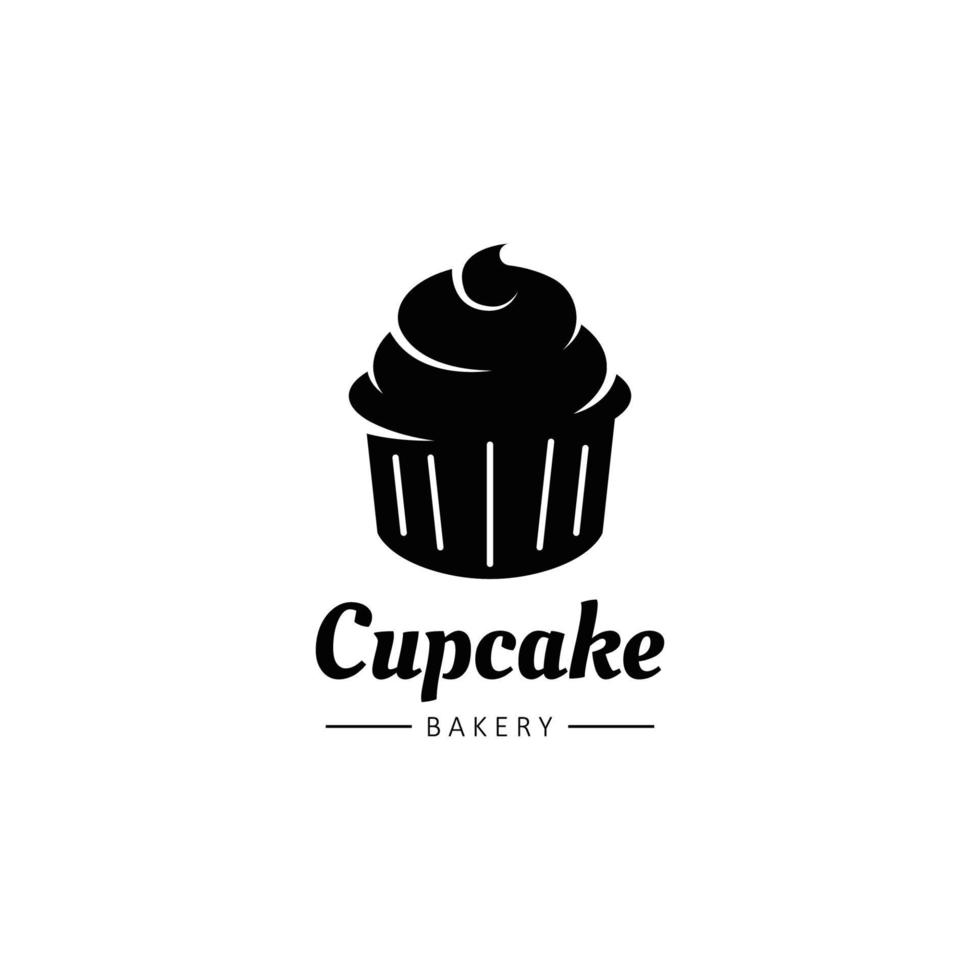 Cupcake vettore logo modello. logo per torta negozio, etichetta, etichetta, eccetera.