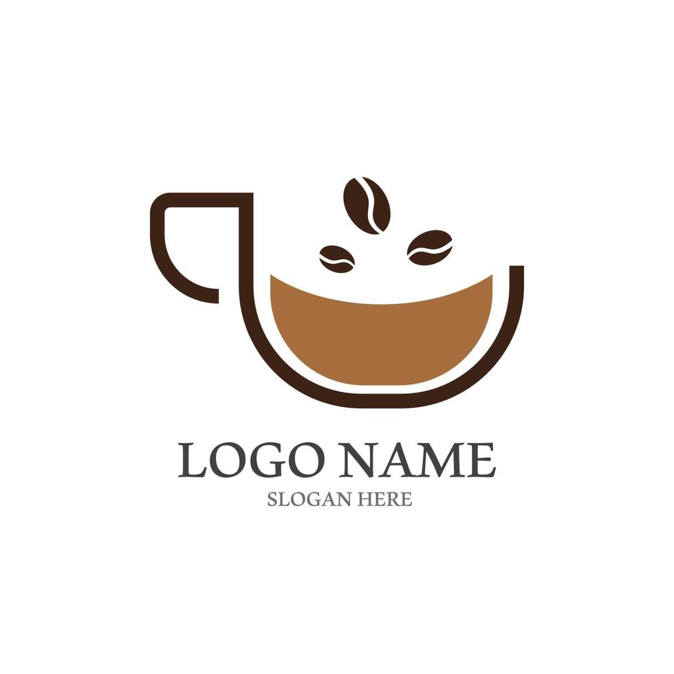 caffè tazza logo con vettore stile modello