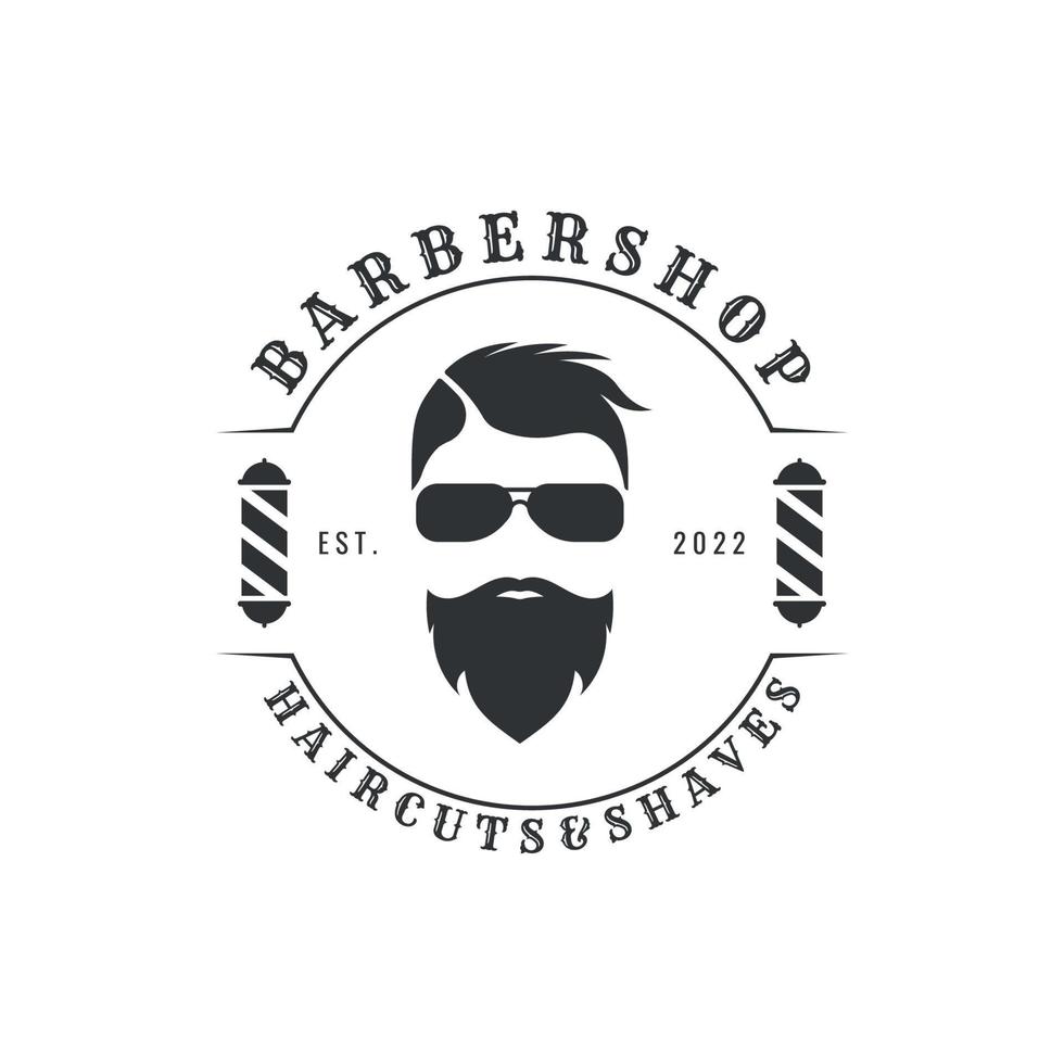 barbiere negozio logo modello. logo per barbiere negozio e Uomini salone. vettore