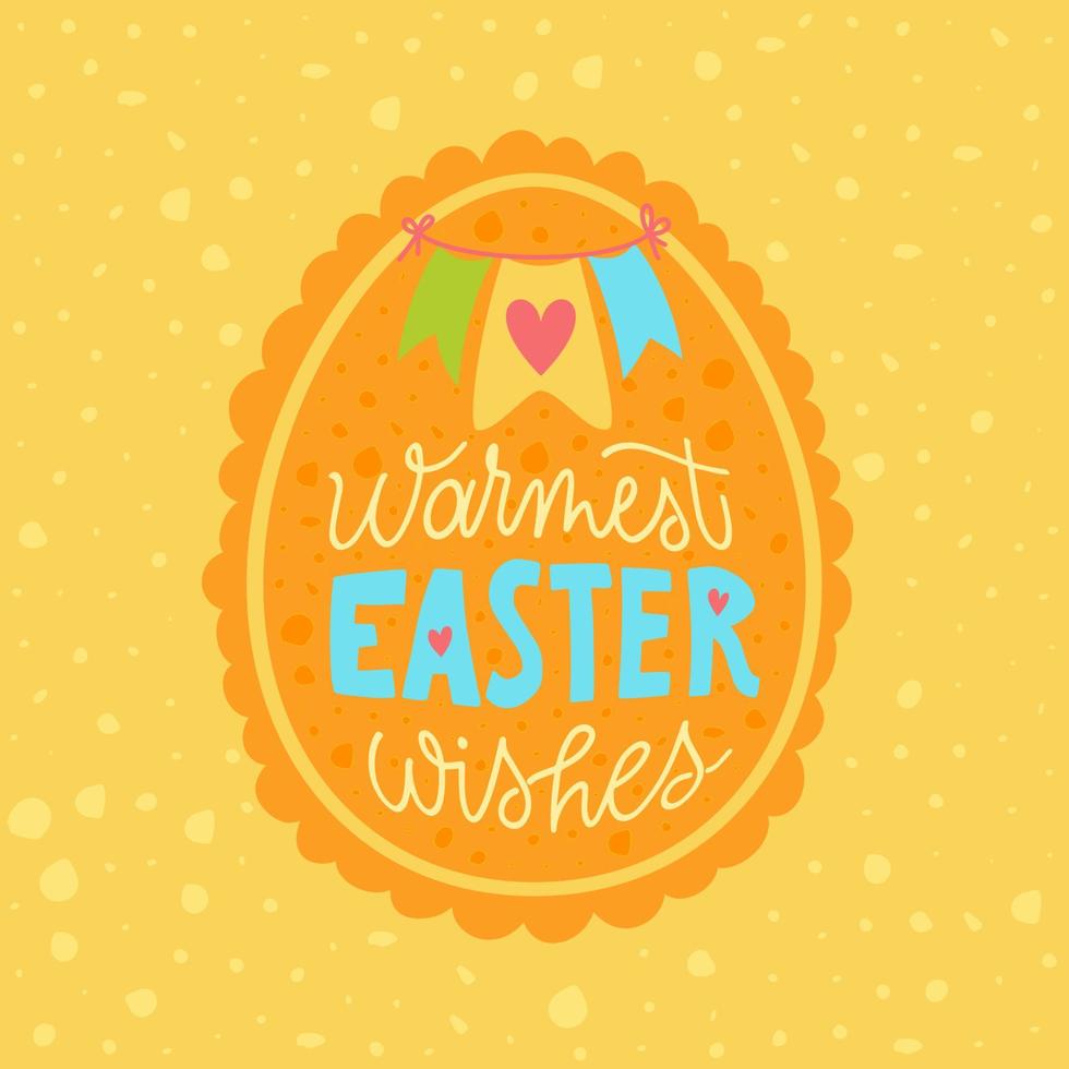 gioioso contento Pasqua disegnato a mano lettering per saluto carte, sociale media messaggi, adesivi. colorato caramella pastelli primavera vettore illustrazione nel piatto stile.