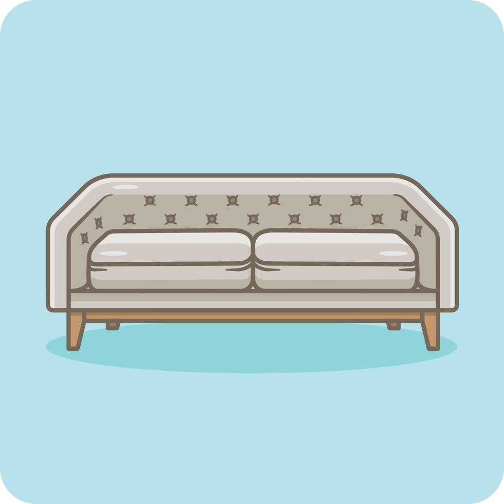 moderno divano grigio colore interno disegno, vettore e illustrazione.
