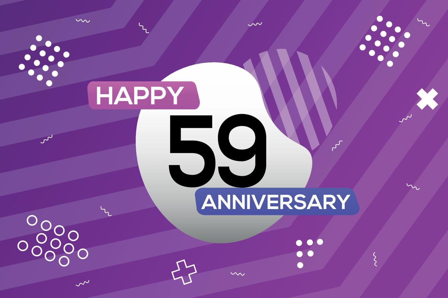 59 ° anno anniversario logo vettore design anniversario celebrazione con colorato geometrico forme astratto illustrazione