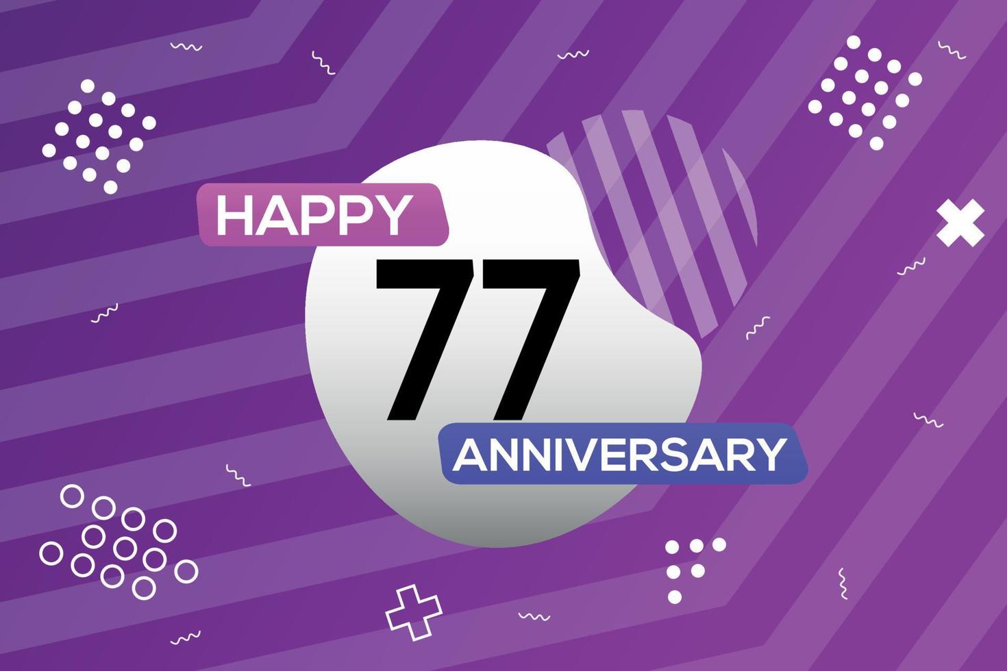 77th anno anniversario logo vettore design anniversario celebrazione con colorato geometrico forme astratto illustrazione