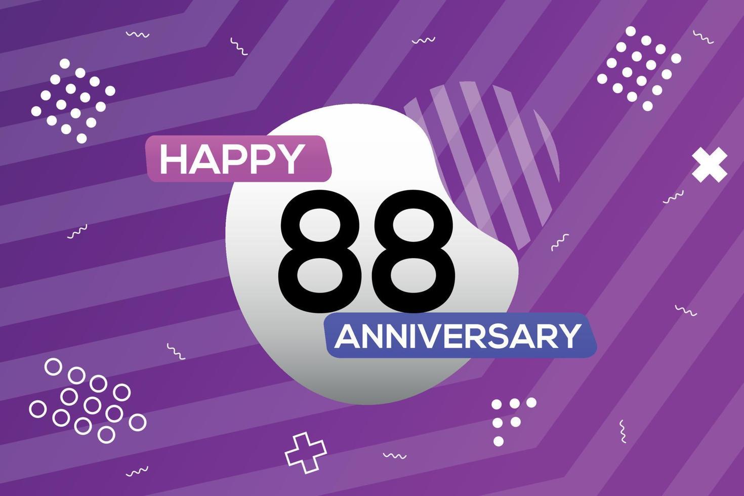 88 ° anno anniversario logo vettore design anniversario celebrazione con colorato geometrico forme astratto illustrazione