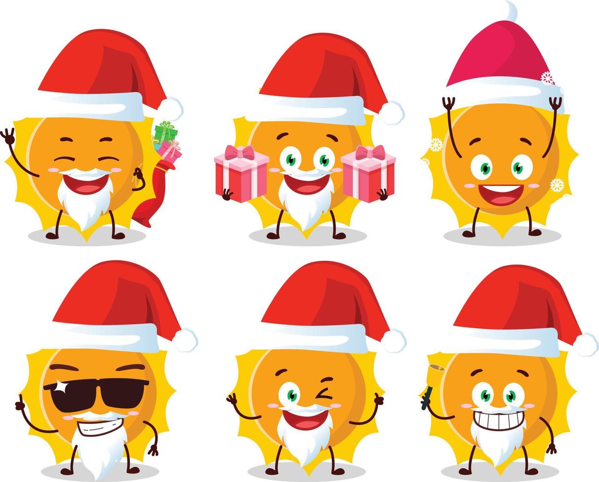 Santa Claus emoticon con sole cartone animato personaggio vettore