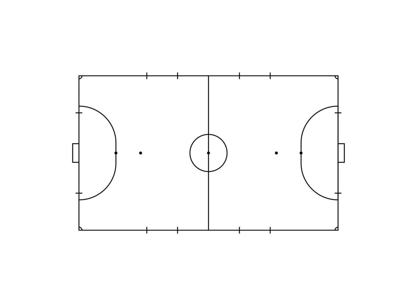 futsal Tribunale o interno calcio campo disposizione per illustrazione, pittogramma, infografica, sfondo o per grafico design elemento. vettore illustrazione