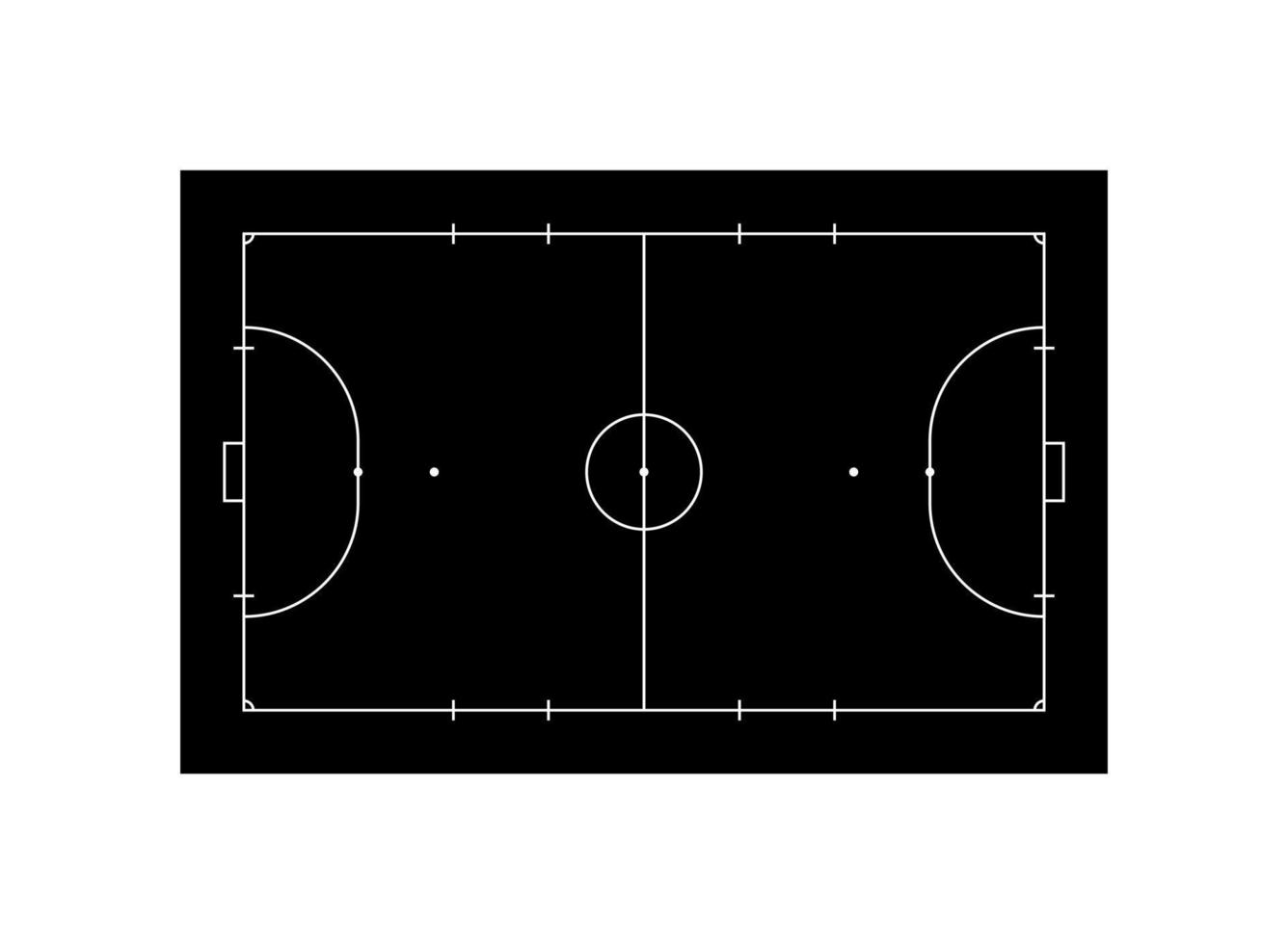 futsal Tribunale o interno calcio campo disposizione per illustrazione, pittogramma, infografica, sfondo o per grafico design elemento. vettore illustrazione