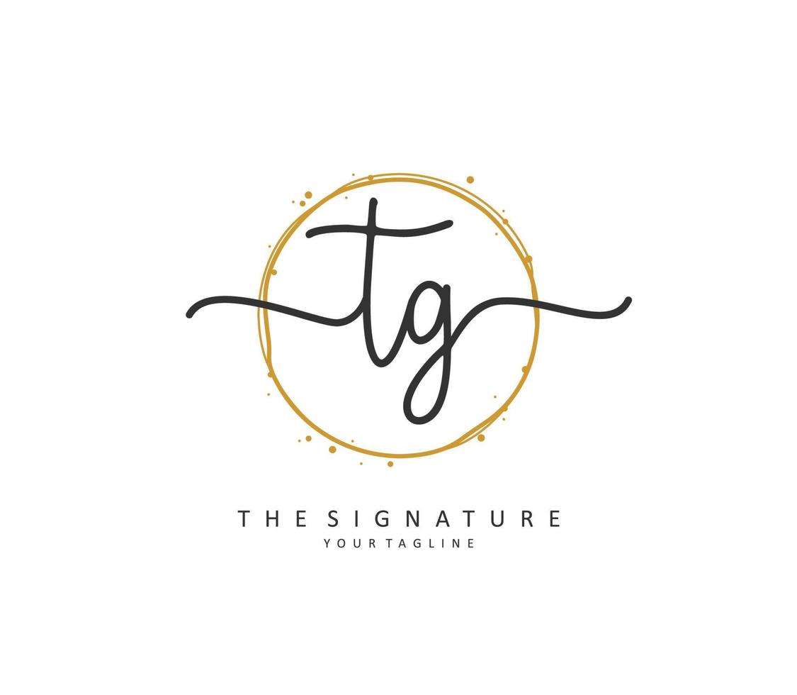 tg iniziale lettera grafia e firma logo. un' concetto grafia iniziale logo con modello elemento. vettore