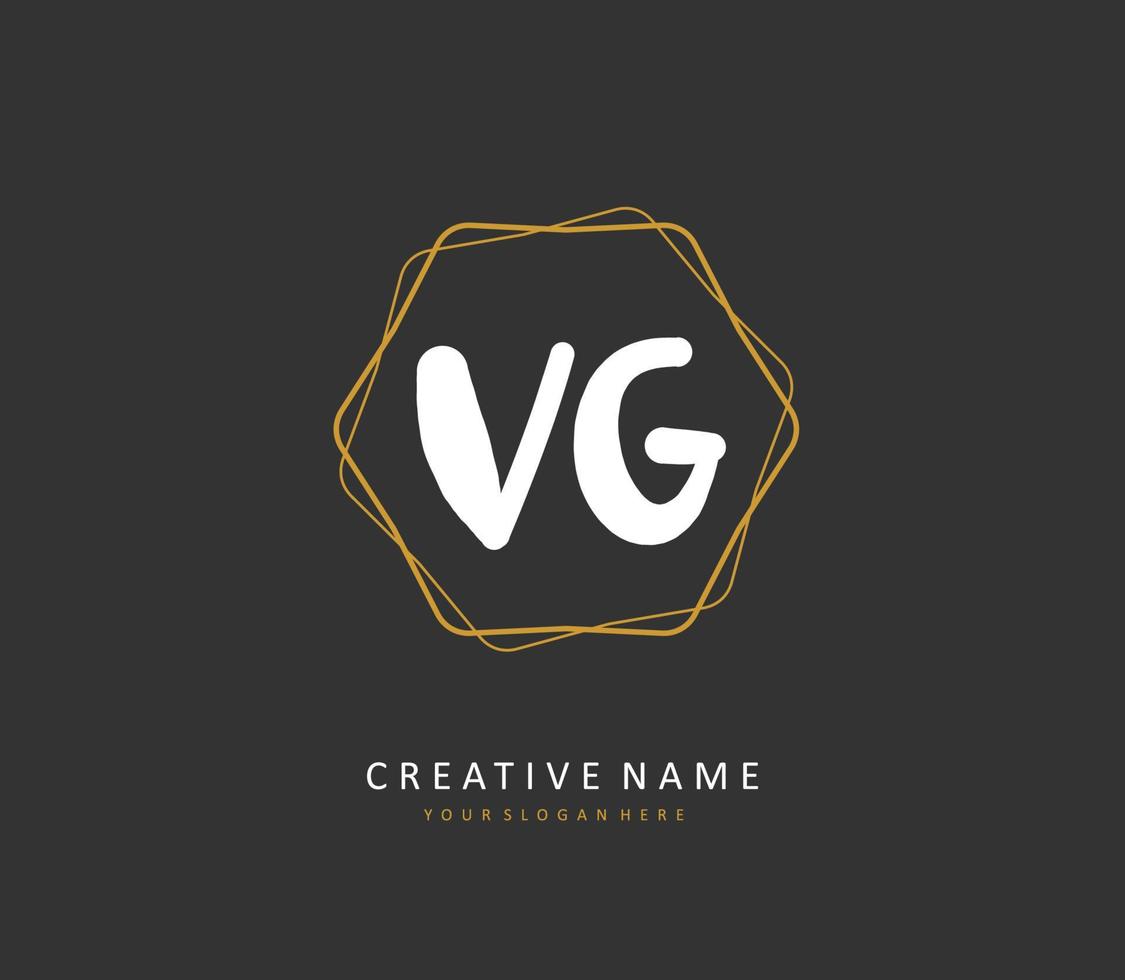 vg iniziale lettera grafia e firma logo. un' concetto grafia iniziale logo con modello elemento. vettore