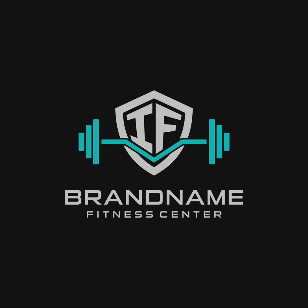 creativo lettera Se logo design per Palestra o fitness con semplice scudo e manubrio design stile vettore