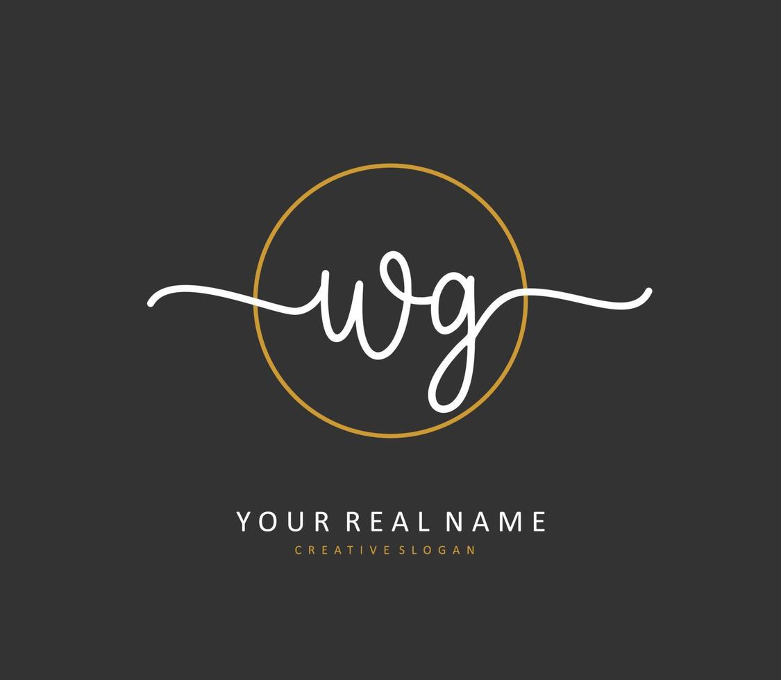 wg iniziale lettera grafia e firma logo. un' concetto grafia iniziale logo con modello elemento. vettore