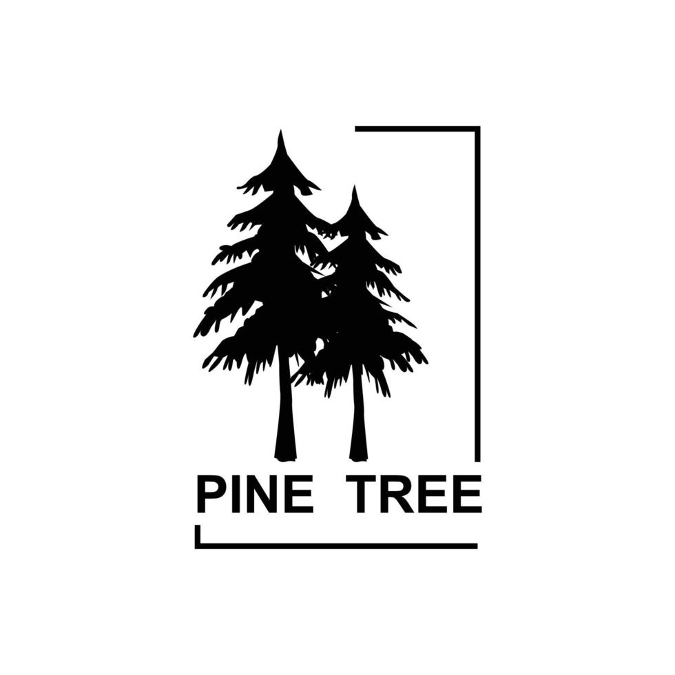 ispirazione per il design del logo dell'albero di pino vettore