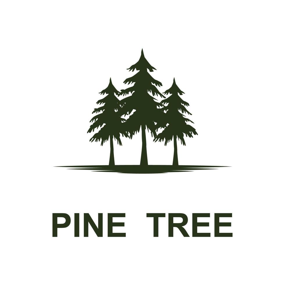 ispirazione per il design del logo dell'albero di pino vettore