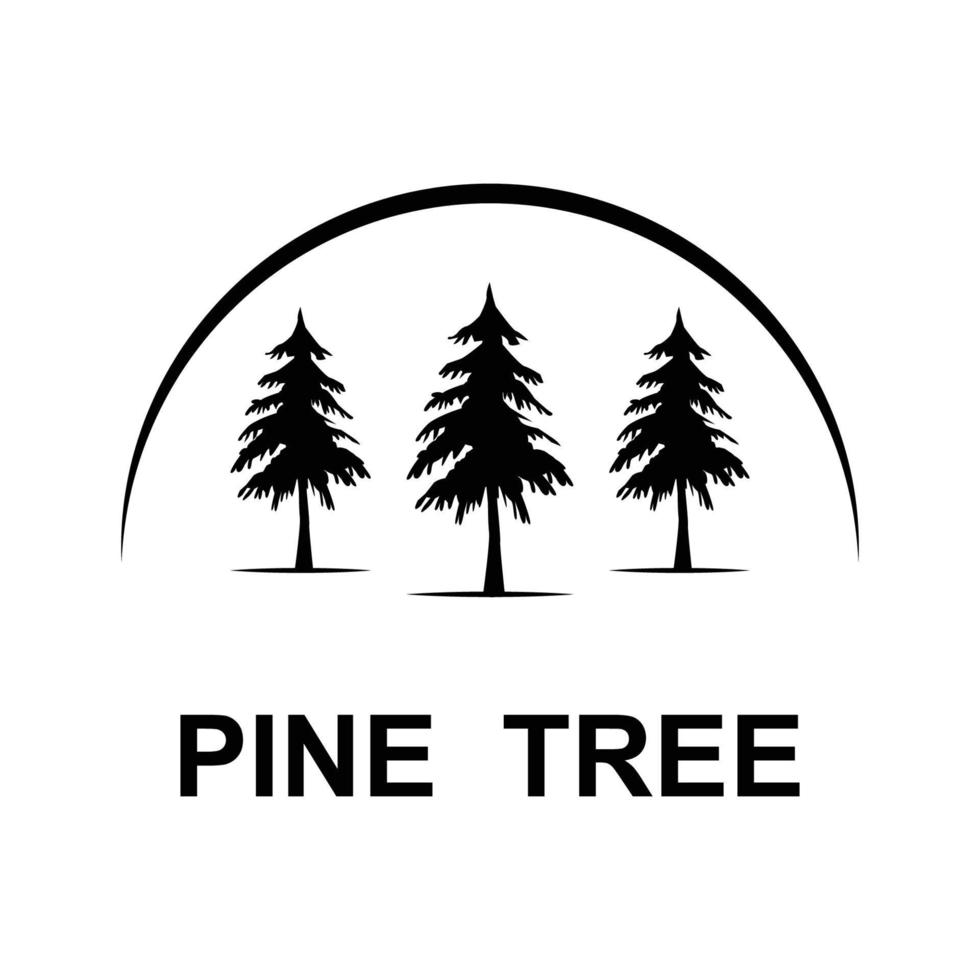 ispirazione per il design del logo dell'albero di pino vettore