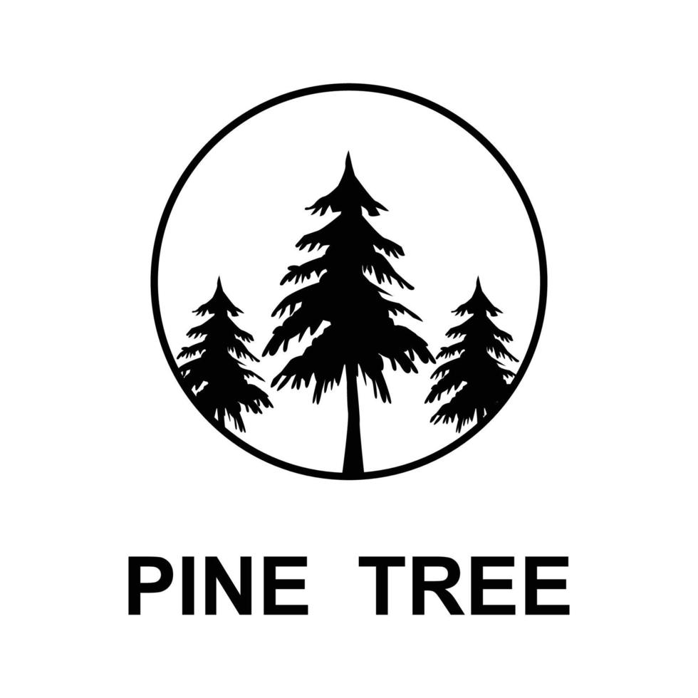 ispirazione per il design del logo dell'albero di pino vettore