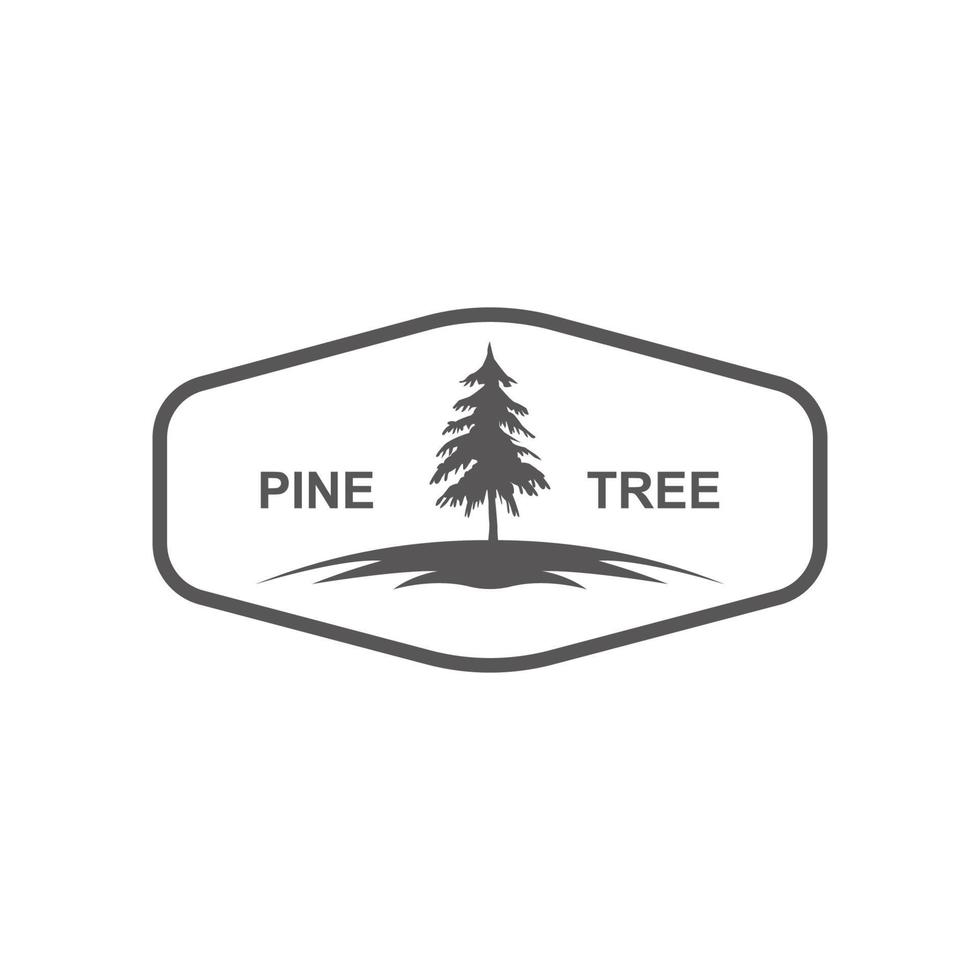ispirazione per il design del logo dell'albero di pino vettore