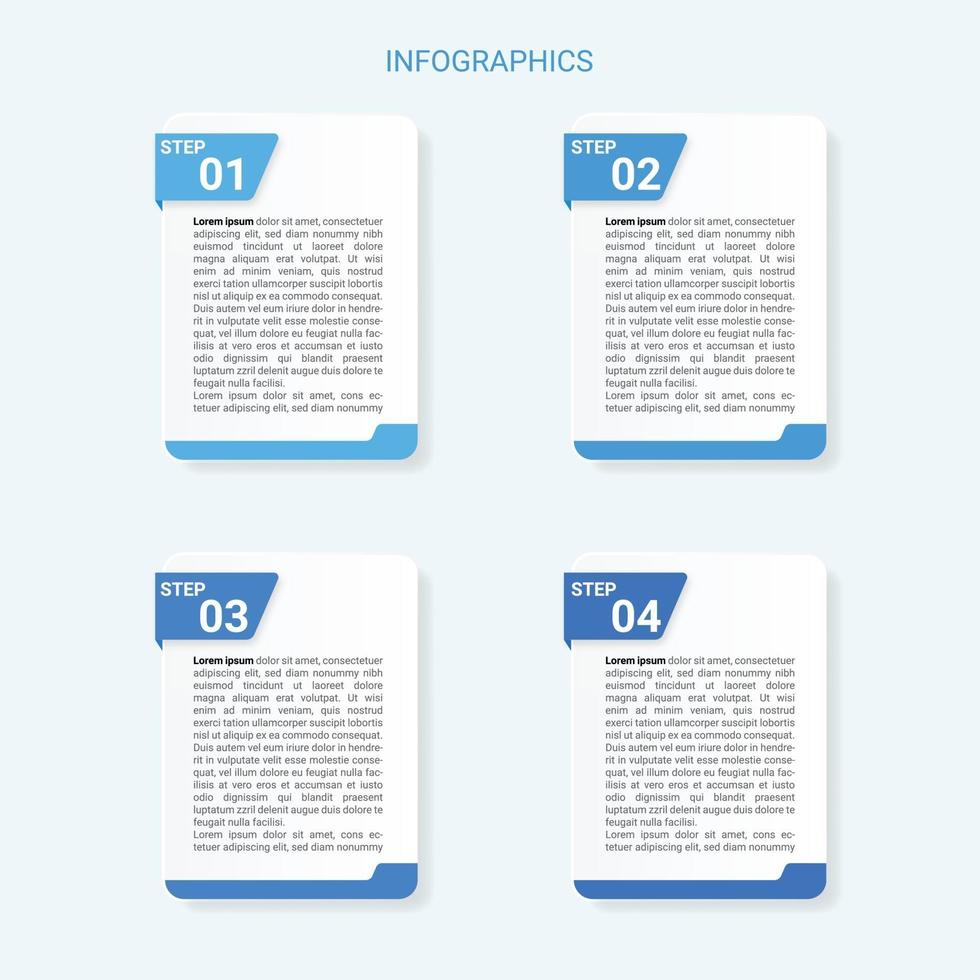 moderno concetto di business infografica con banner in 4 fasi vettore