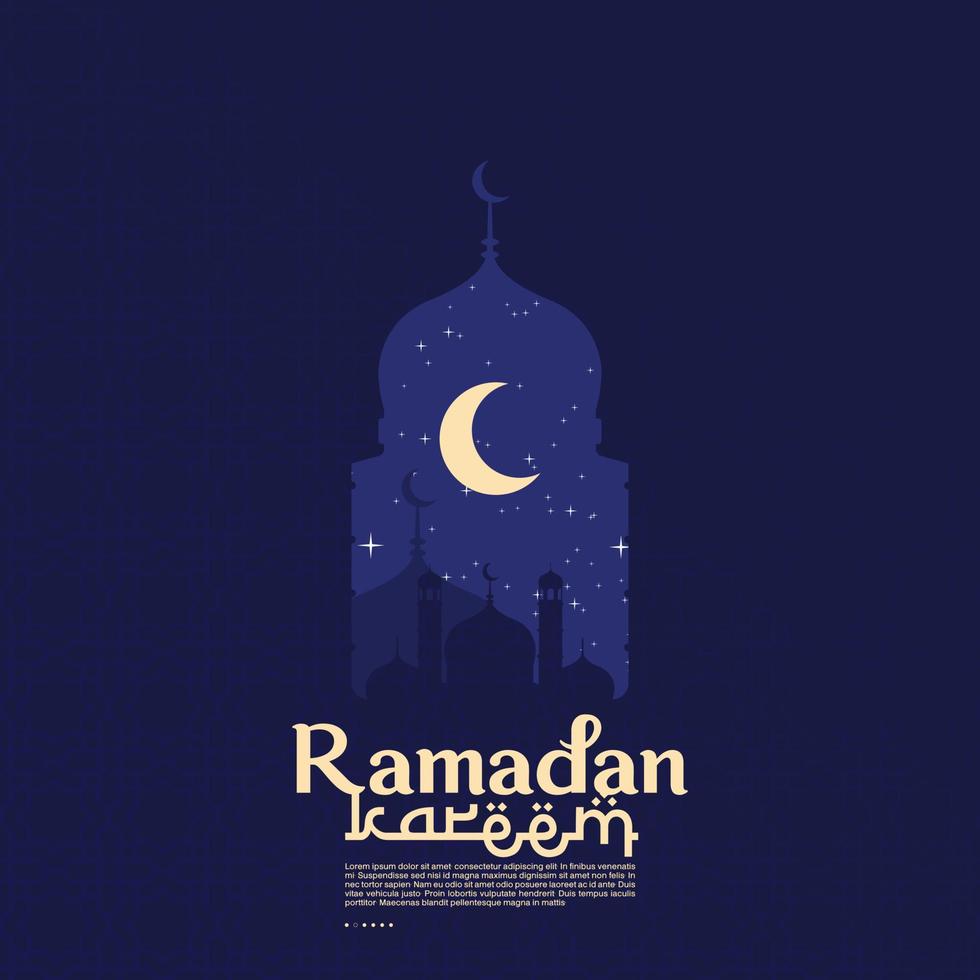 Ramadan kareem vettore design per striscione, carta, manifesto, sociale media alimentazione, e sfondo. il Ramadan kareem, eid al-Fitr e eid al-adha. vettore