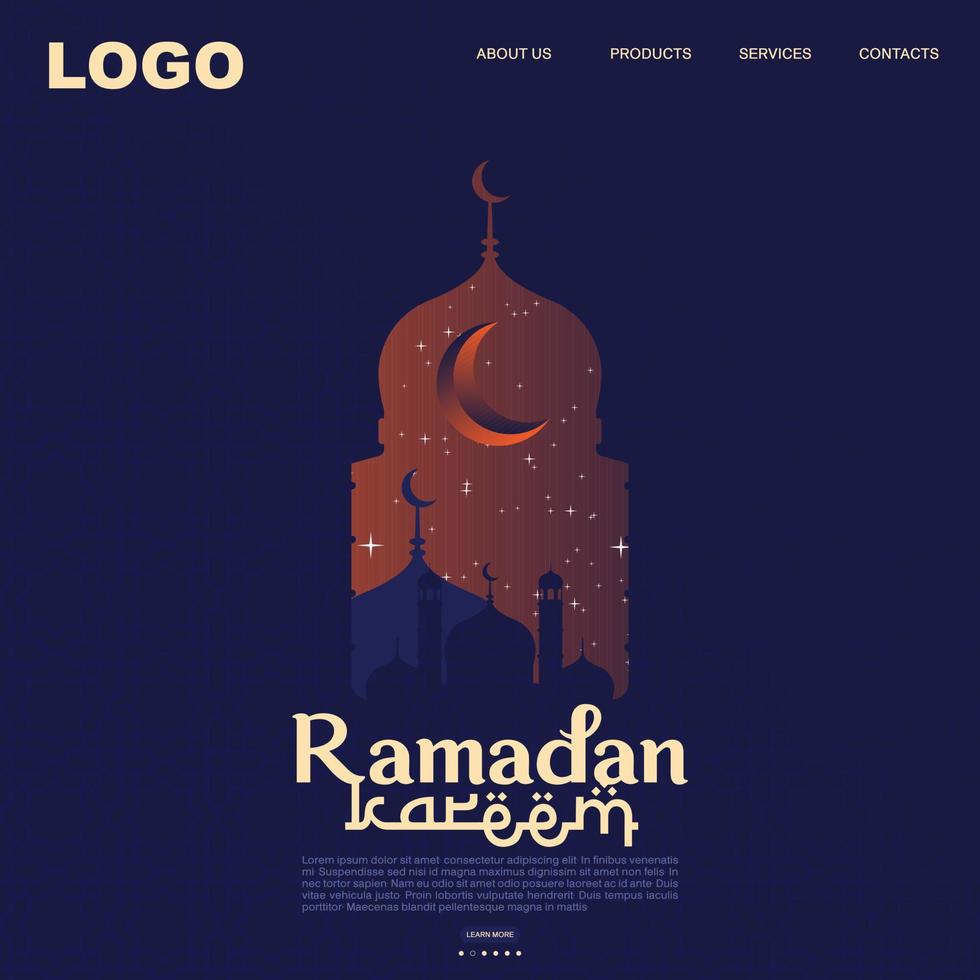 Ramadan kareem vettore design per striscione, carta, manifesto, sociale media alimentazione, e sfondo. il Ramadan kareem, eid al-Fitr e eid al-adha. vettore