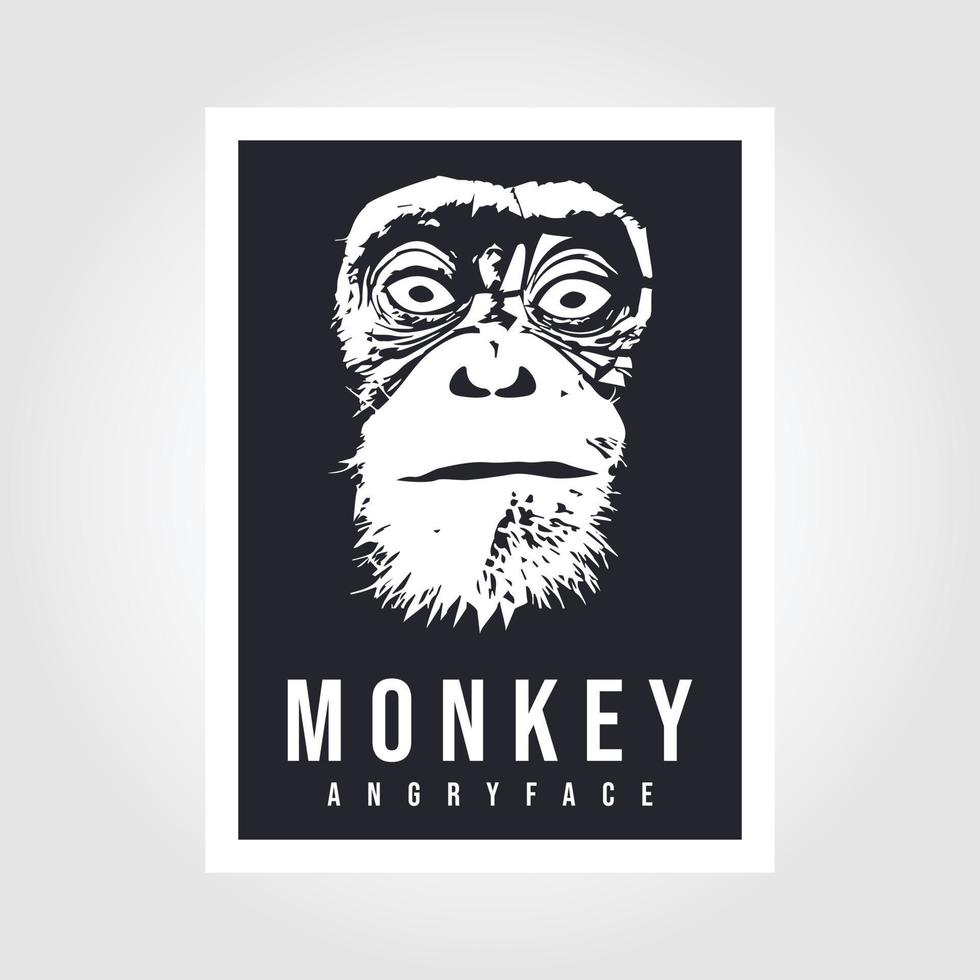 scimmia viso design manifesto vettore illustrazione