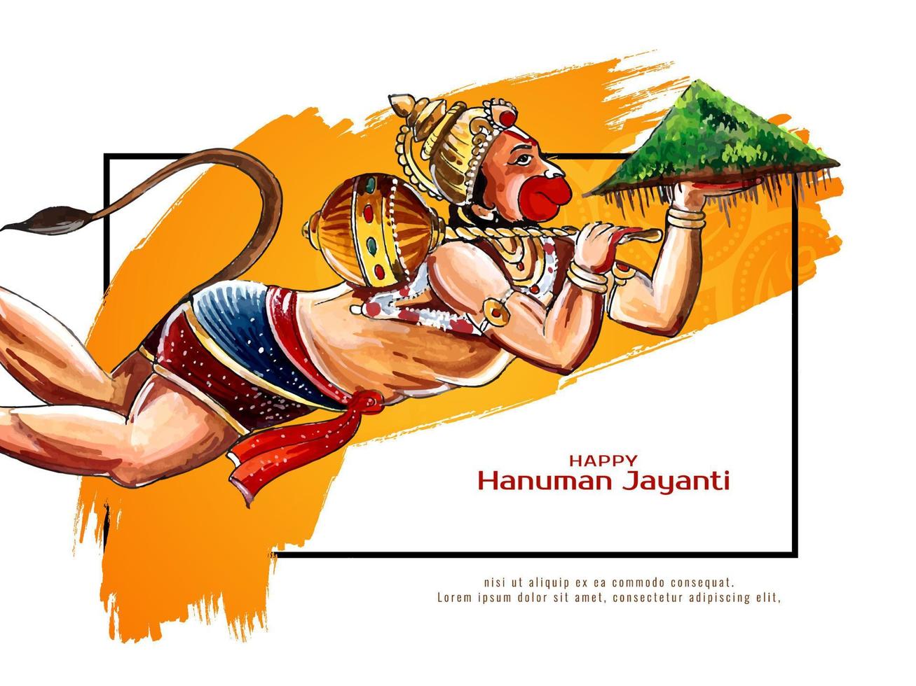 contento hanuman jayanti indiano religioso Festival sfondo vettore