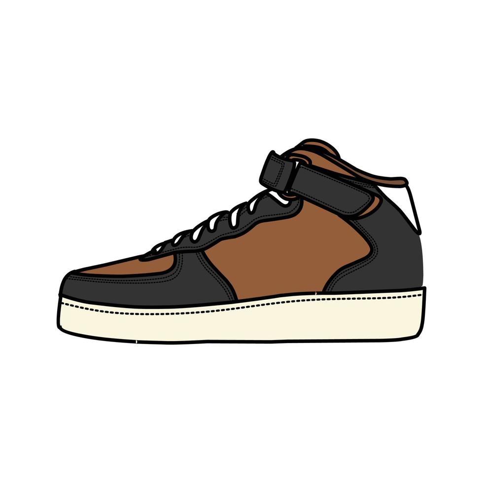 scarpe da ginnastica design con lato angolo. sport scarpe . brutta copia. piatto design. vettore illustrazione. scarpe da ginnastica nel un' piatto stile. lato Visualizza scarpe da ginnastica. moda scarpe da ginnastica.