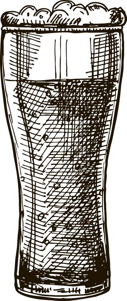 bicchiere di birra schizzo stile. illustrazione di boccale di birra nel incisione stile. design elemento per logo, etichetta, cartello, manifesto, t camicia. vettore