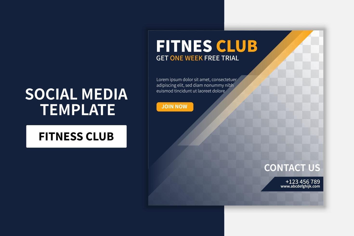 palestra creativa e fitness social media post template banner design. promozione banner. vettore di pubblicità online